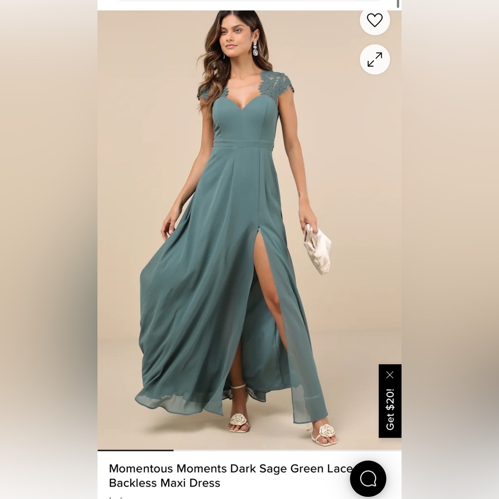 Lulu's Green Sweetheart Maxi Gown for Prom or weddings bridesmaid